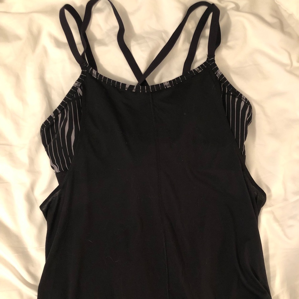 Black Athleta top with built in bra.